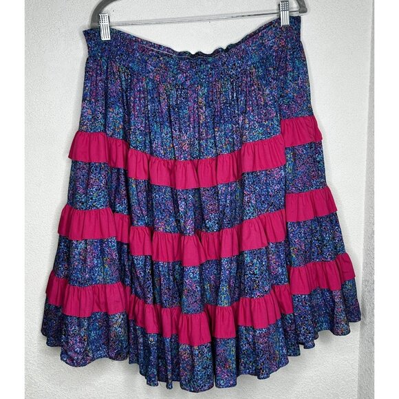 Vintage Square Up Fashions Skirt Womens L Square Dance Ruffle Western 80s USA - Picture 1 of 10